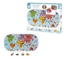 Puzzle do vody Mapa sveta Bath Explorers Puzzle Janod plastové 28 dielov