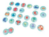 Pexeso do vody Morské zvieratká Memo Game Baby Animals Janod mäkké 24 dielov od 24 mes J04723