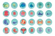 Pexeso do vody Morské zvieratká Memo Game Baby Animals Janod mäkké 24 dielov od 24 mes J04723