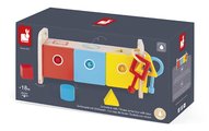 Drevená hračka na vkladanie a triedenie Montessori Shape Sorter Box Essentiel Janod s kľúčmi od 18 mes J05065