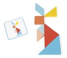 Drevené origami Montessori Tangram Essentiel Janod s predlohami 25 kariet od 24 mes J05070