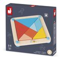 Drevené origami Montessori Tangram Essentiel Janod s predlohami 25 kariet od 24 mes J05070