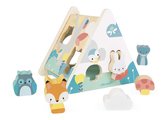 Drevený domček na vkladanie tvarov Shape Sorter Pure Janod 6 dielov od 18 mes J05150