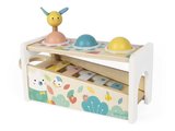 Drevená zatĺkačka Tap Tap Xylophone Pure Janod kladivko a 3 guličky od 12 mes J05155