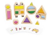 Drevené kocky Translucent Blocks Sensory Janod priesvitné s predlohami 12 dielov od 12 mes J05306