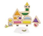 Drevené kocky Translucent Blocks Sensory Janod priesvitné s predlohami 12 dielov od 12 mes J05306