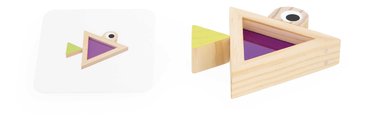 Drevené kocky Translucent Blocks Sensory Janod priesvitné s predlohami 12 dielov od 12 mes J05306