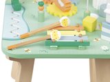 Drevený didaktický stolík Lúka s aktivitami Meadow Activity Table Janod 7 aktivít od 12 mes J05327