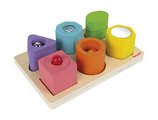 Drevená vkladačka Tvary a zvuky I Wood Shapes & Sounds Janod 7 dielov od 12 mes J05332