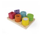 Drevená vkladačka Tvary a zvuky I Wood Shapes & Sounds Janod 7 dielov od 12 mes J05332