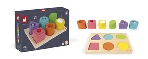 Drevená vkladačka Tvary a zvuky I Wood Shapes & Sounds Janod 7 dielov od 12 mes J05332