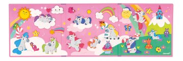 Magnetická kniha Jednorožce Unicorns Magnetistories Janod 30 magnetiek