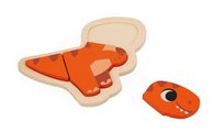 Drevené vkladacie puzzle Dinosaury 4v1 Dino Progressive Puzzle Janod 2-3-4-5 dielov od 18 mes
