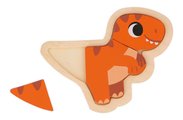 Drevené vkladacie puzzle Dinosaury 4v1 Dino Progressive Puzzle Janod 2-3-4-5 dielov od 18 mes