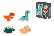 Drevené vkladacie puzzle Dinosaury 4v1 Dino Progressive Puzzle Janod 2-3-4-5 dielov od 18 mes