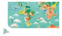 Magnetická hra Mapa sveta Dinosaury Magnetic Dino Planisphere Janod 50 magnetiek od 7 rokov J05836