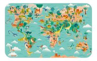 Magnetická hra Mapa sveta Dinosaury Magnetic Dino Planisphere Janod 50 magnetiek od 7 rokov J05836
