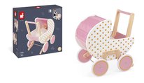 Drevený kočík pre bábiku Candy Chic Doll's Pram Janod pre 42 cm bábiku od 18 mes J05886