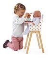 Drevená jedálenská stolička pre bábiku Candy Chic High Chair Janod s vankúšikom pre 42 cm bábiku J05888