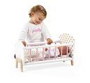 Drevená postieľka pre bábiku Candy Chic Doll's Bed Janod s vankúšikom a perinkou pre 42 cm bábiku J05889