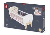 Drevená postieľka pre bábiku Candy Chic Doll's Bed Janod s vankúšikom a perinkou pre 42 cm bábiku J05889