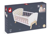Drevená postieľka pre bábiku Candy Chic Doll's Bed Janod s vankúšikom a perinkou pre 42 cm bábiku J05889
