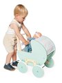Drevený kočík pre bábiku Zen Doll's Pram Janod s vankúšikom a perinkou pre 42 cm bábiku od 18 mes J05900