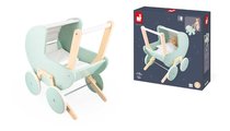 Drevený kočík pre bábiku Zen Doll's Pram Janod s vankúšikom a perinkou pre 42 cm bábiku od 18 mes J05900