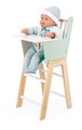 Drevená jedálenská stolička pre bábiku Zen High Chair Janod s vankúšikom pre 42 cm bábiku J05901