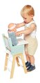 Drevená jedálenská stolička pre bábiku Zen High Chair Janod s vankúšikom pre 42 cm bábiku J05901