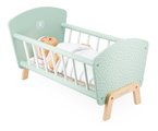 Drevená postieľka pre bábiku Zen Doll's Bed Janod s vankúšikom a perinkou pre 42 cm bábiku J05902