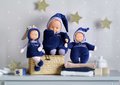Bábika Babidoux Navy Blue Starry Dreams Mon Doudou Corolle s modrými očami a hrkálkou 20 cm od 0 mes