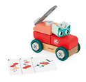 Drevená stavebnica auto s náradím Mačka DIY Car Cat BricoKids Janod 28 dielov od 24 mes J06452
