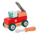 Drevená stavebnica auto s náradím Mačka DIY Car Cat BricoKids Janod 28 dielov od 24 mes J06452