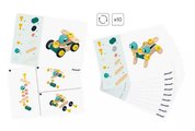 Drevená stavebnica Barrel BricoKids Janod s predlohami a náradím 50 dielov J06453