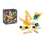 Drevená stavebnica Barrel BricoKids Janod s predlohami a náradím 100 dielov J06454