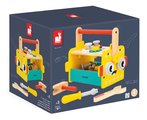 Drevené náradie a stavebnica Robot Tool Box BricoKids Janod v prenosnom boxe 30 dielov J06455