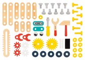 Drevená detská dielňa a náradie Big Robot DIY Workbench BricoKids Janod 60 dielov J06457