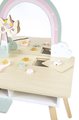 Drevený kozmetický stolík Jednorožec Dressing Table Unicorn Janod so stoličkou 10 doplnkov