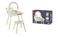 Drevený kozmetický stolík Jednorožec Dressing Table Unicorn Janod so stoličkou 10 doplnkov