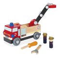 Drevené auto a stavebnica Hasiči DIY Fire Truck BricoKids Janod 45 dielov J06469