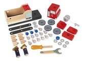 Drevené auto a stavebnica Hasiči DIY Fire Truck BricoKids Janod 45 dielov J06469