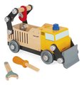 Drevené auto a stavebnica Nákladné auto DIY Construction Truck BricoKids Janod 43 dielov J06470