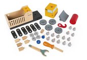 Drevené auto a stavebnica Nákladné auto DIY Construction Truck BricoKids Janod 43 dielov J06470