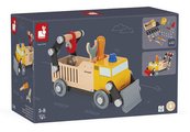Drevené auto a stavebnica Nákladné auto DIY Construction Truck BricoKids Janod 43 dielov J06470