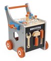Drevené chodítko a vozík s náradím Magnetic DIY Trolley BricoKids Janod 25 dielov od 18 mes J06478