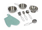 Drevená kuchynka Reverso Big Cooker Janod obojstranná s práčovňou 7 doplnkov J06594