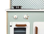 Drevená kuchynka Reverso Big Cooker Janod obojstranná s práčovňou 7 doplnkov J06594