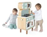 Drevená kuchynka Reverso Big Cooker Janod obojstranná s práčovňou 7 doplnkov J06594