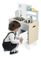 Drevená kuchynka Plume Cooker Janod s otočnými gombíkmi 5 doplnkov J06608